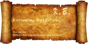Korompay Balázs névjegykártya